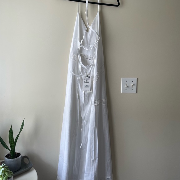 NWT Zara Lace-Back White Sundress Size M - Picture 2 of 4